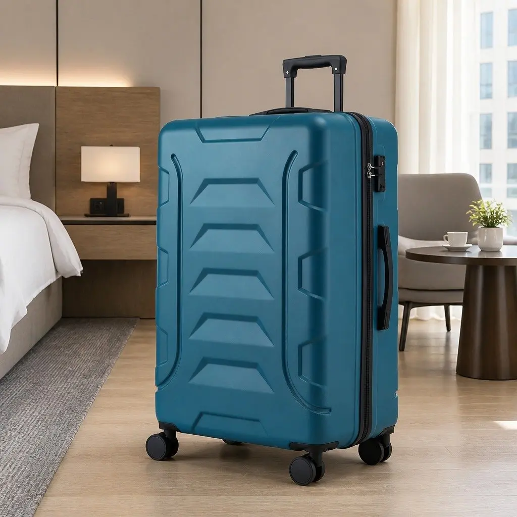 Hard Case Luggage Suitcase 28 Inch Lightweight Teal with Dual Spinner Wheels and Combination Lock