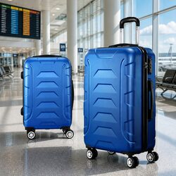 Hard Shell Luggage Set 20 28 Inch Spinner Carry On TSA Lock Travel Suitcase Blue