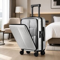 Stylish 20" Carry-On Suitcase with Practical Front Pocket Design