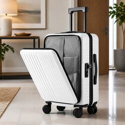 Compact 20" Luggage with Front Pocket for Effortless Travel