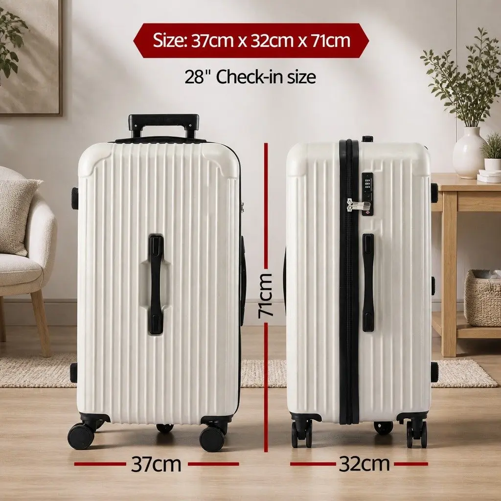 28 Inch Hard Shell Trunk Luggage Suitcase with USB Type-C Port and 5 Wheels