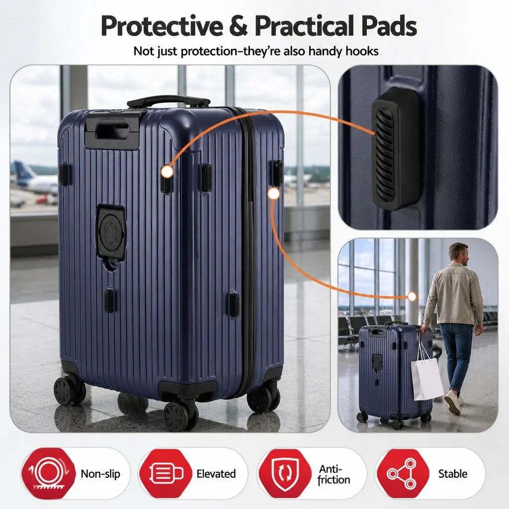 32 Inch Trunk Luggage Suitcase Deep Indigo Travel Case with USB Type-C and 5 Wheels