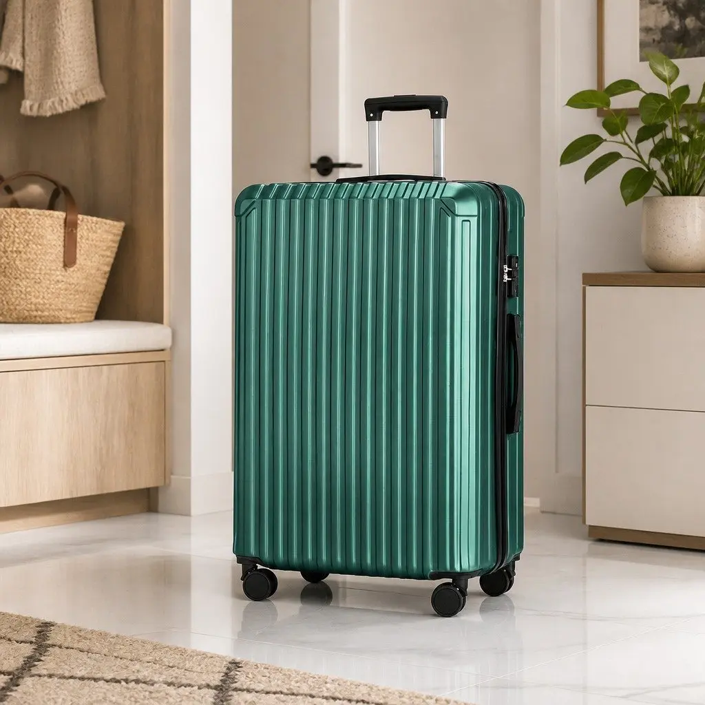 28 Inch Green Hard Shell Spinner Luggage Suitcase with Combination Lock and 360 Degree Wheels
