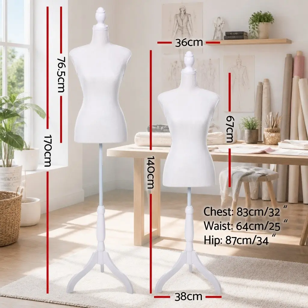 Dressmaking Mannequin 170cm Adjustable Height Pinnable Canvas Cover
