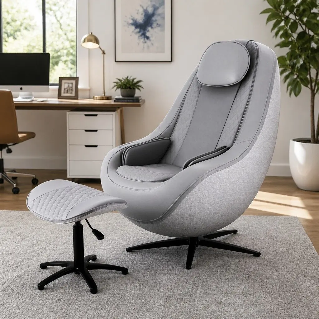 Massage Chair Electric Recliner 3D Roller Grey Automatic Zero Gravity Recline