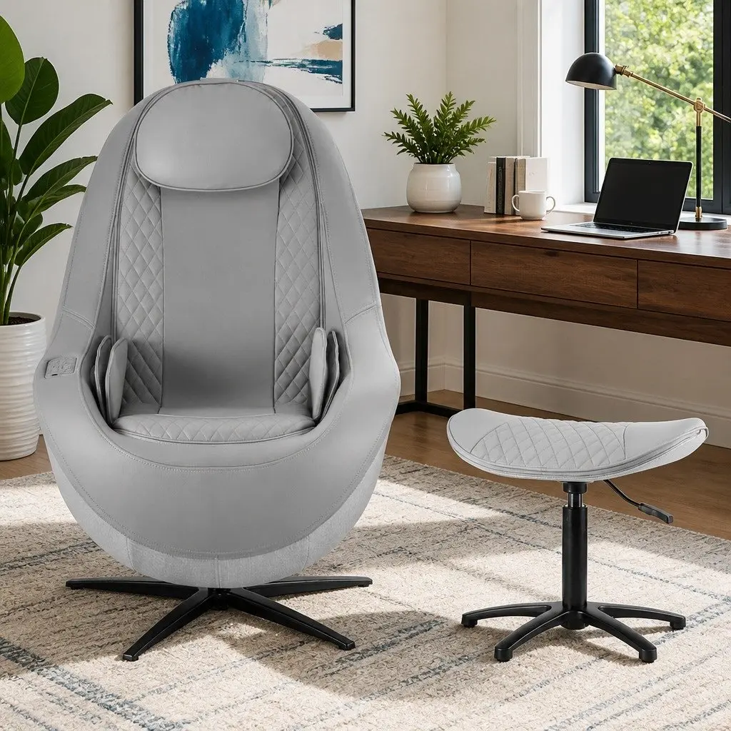 Massage Chair Electric Recliner 3D Roller Grey Automatic Zero Gravity Recline