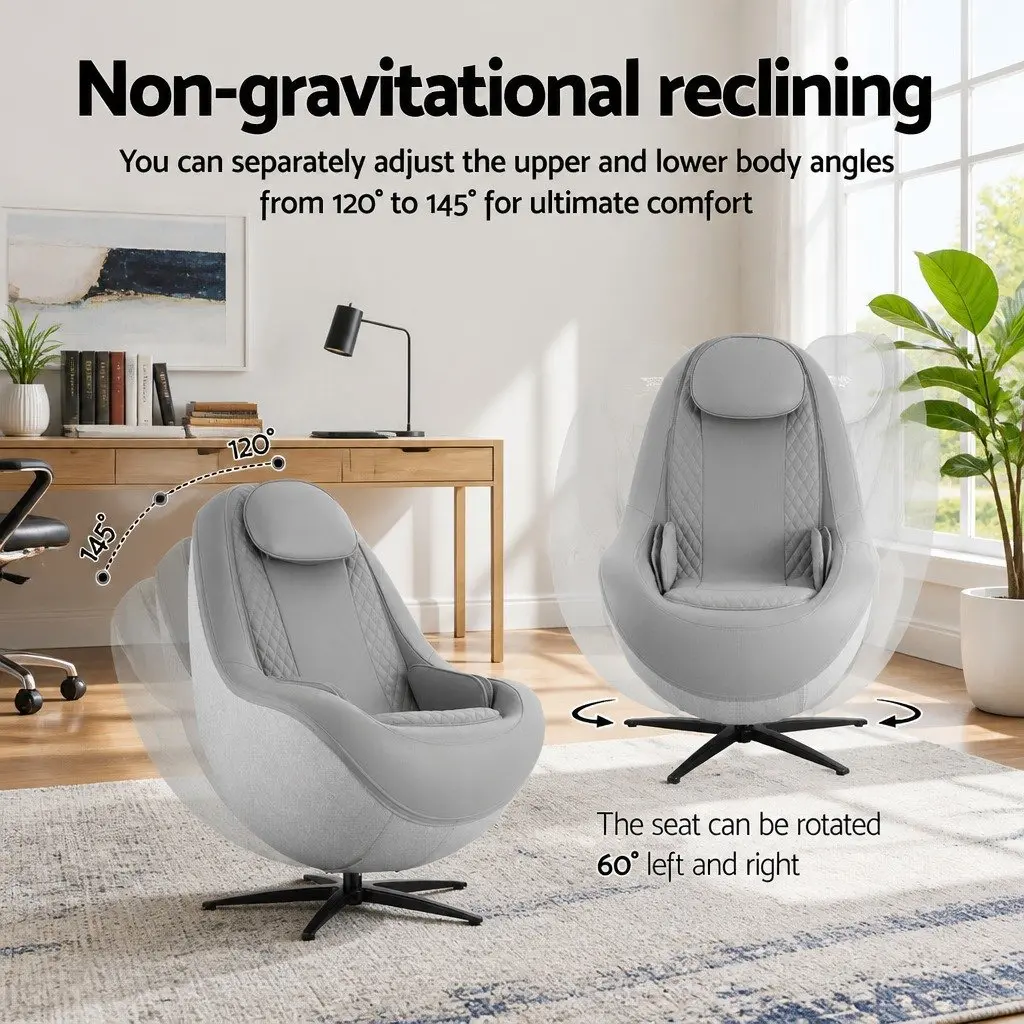 Massage Chair Electric Recliner 3D Roller Grey Automatic Zero Gravity Recline