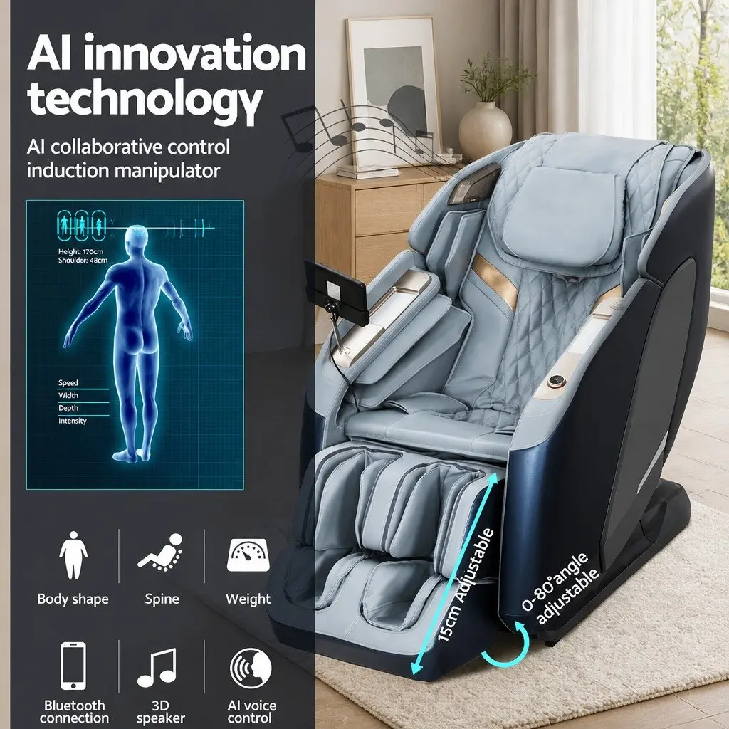 4D Massage Chair Full Body Heated Shiatsu SL Track Zero Gravity Recliner with Intelligent Body Scan