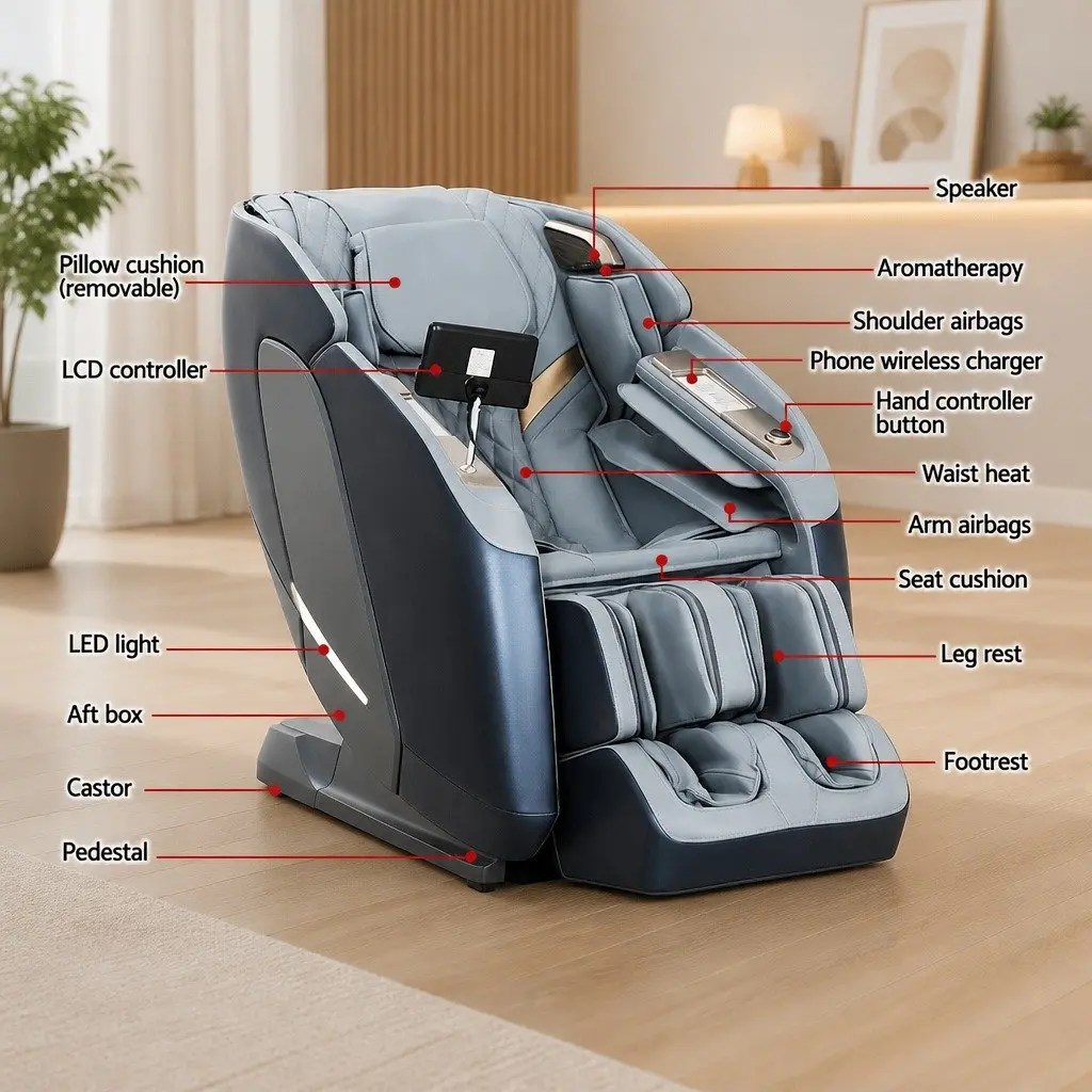 4D Massage Chair Full Body Heated Shiatsu SL Track Zero Gravity Recliner with Intelligent Body Scan