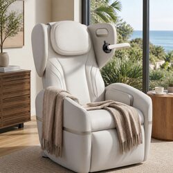 Massage Chair Electric Vibration Recliner Beige Home Relaxation Zero Gravity