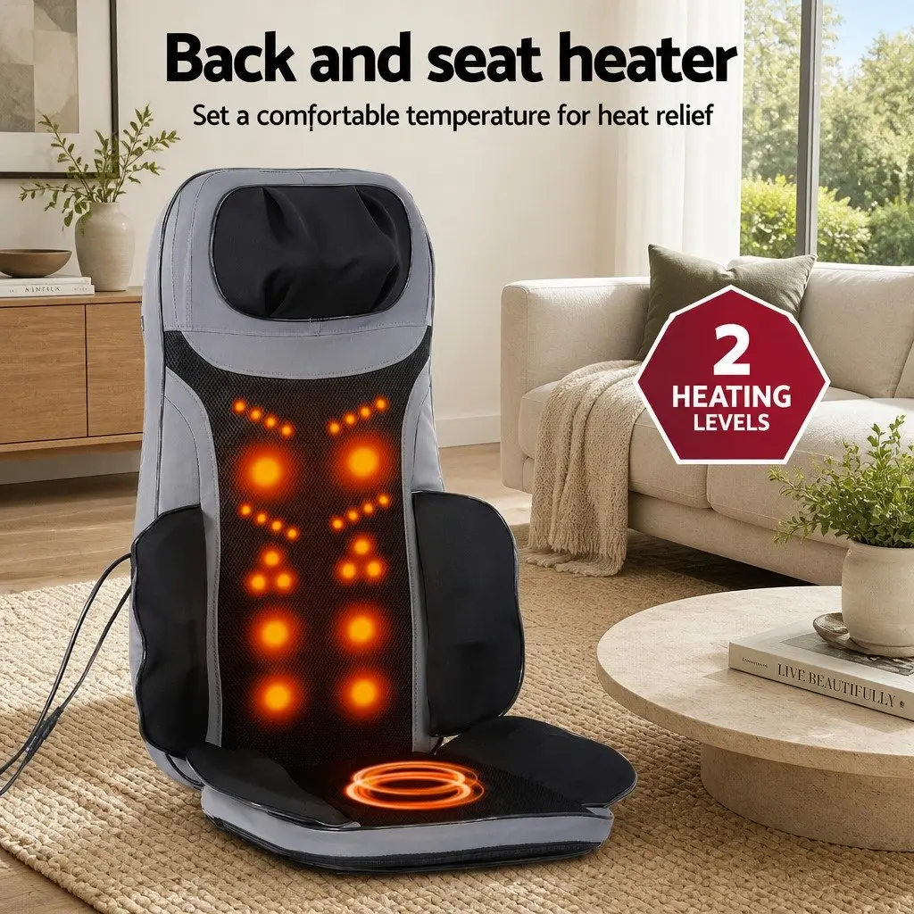 Full Back Massage Seat Cushion with Heating 8 Node Kneading Vibration for Home and Office Use
