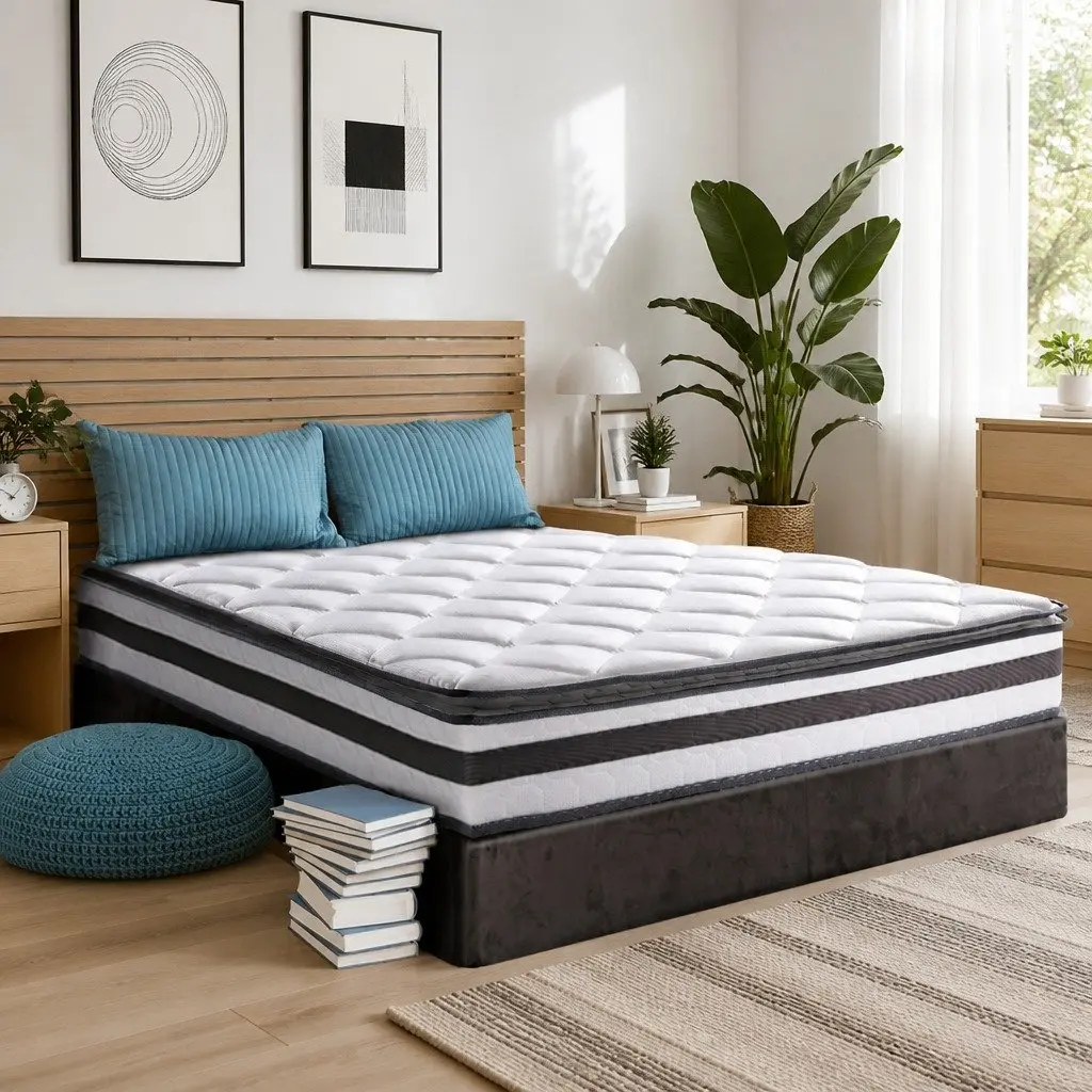 Single Mattress 21cm Pillow Top Medium Firm Bonnell Spring Breathable