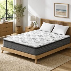 King Size Mattress 24cm Pillow Top Bonnell Spring Quilted Sleeping Bed