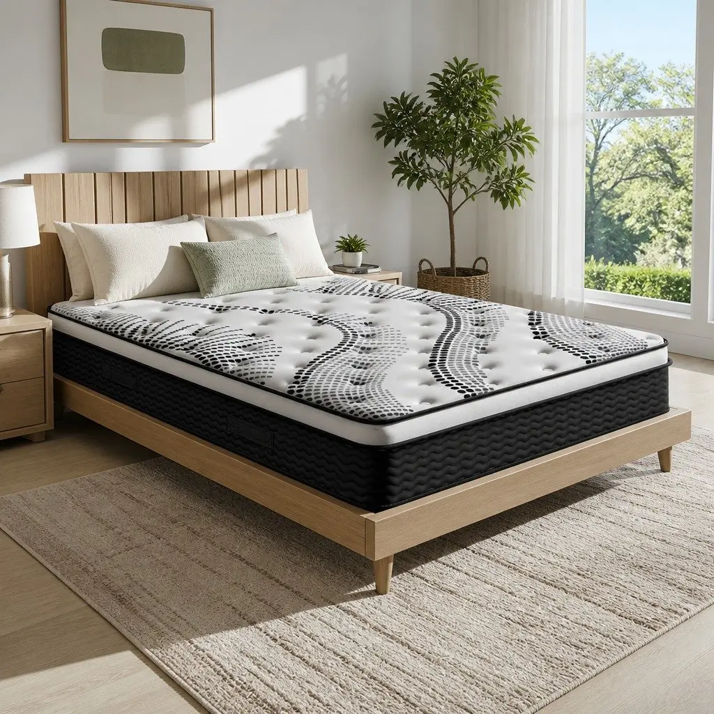 King Size Mattress 32cm Thick Euro Top Medium Firmness Independent Coil System