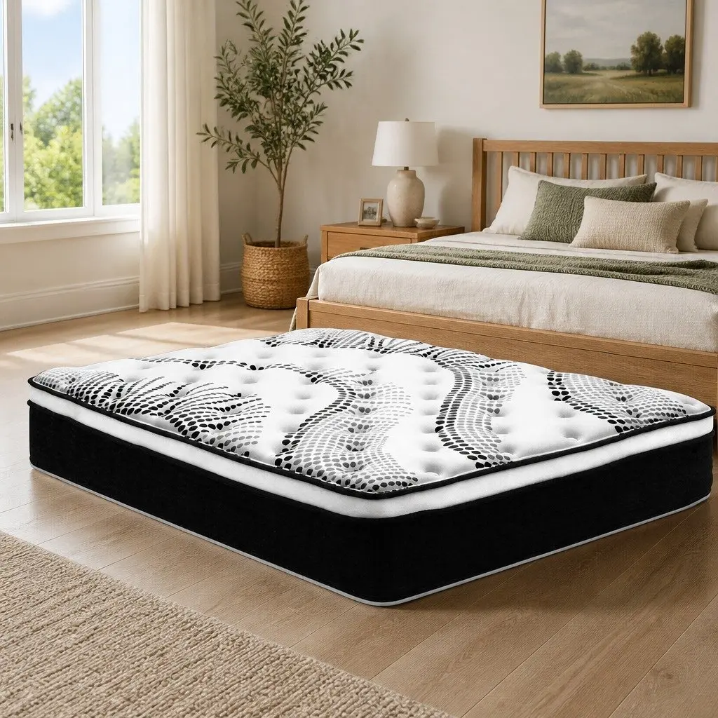Queen Mattress 32cm Euro Top Pocket Spring Medium Firmness