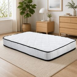 Single Mattress 21cm Tight Top Pocket Spring Bed Medium Firmness White