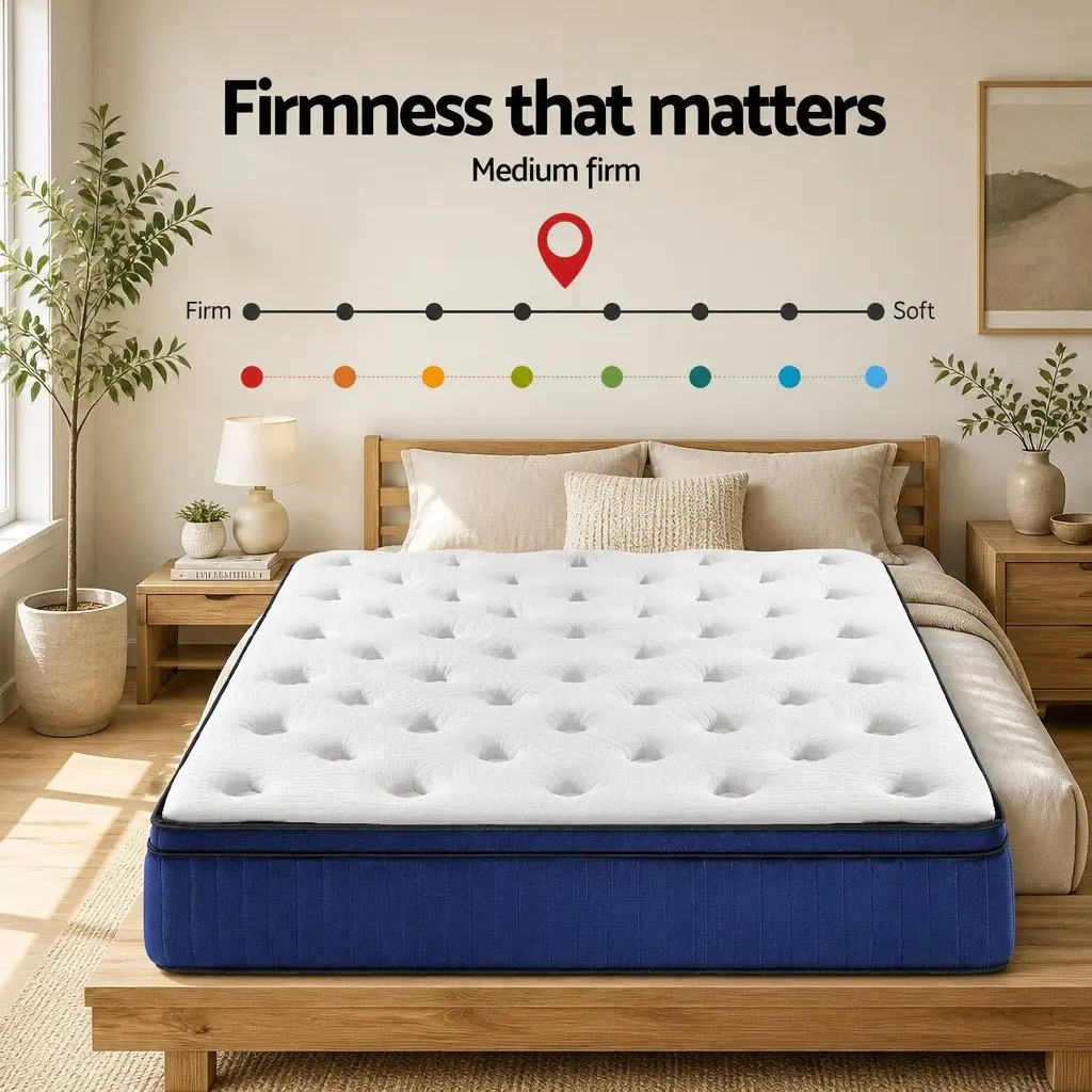 King Size Mattress 34cm Cool Gel Memory Foam 7 Zone Pocket Spring Euro Top