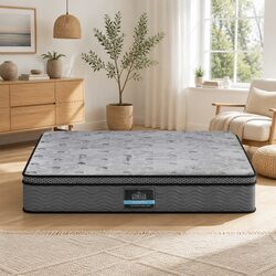 Queen Mattress 26cm Grey Euro Top for Enhanced Comfort
