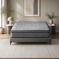 Queen Mattress 26cm Grey Euro Top for Enhanced Comfort