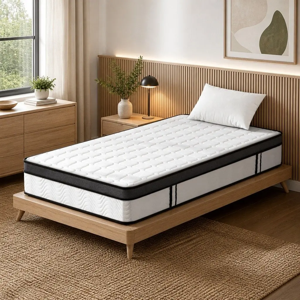 King Single Mattress 25cm Medium Firm Bonnell Spring Cool Gel Foam Support