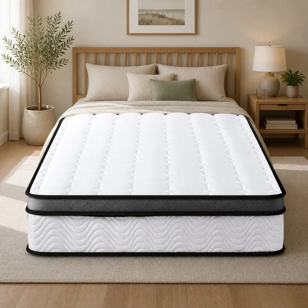 King Single Mattress 25cm Medium Firm Bonnell Spring Cool Gel Foam Support