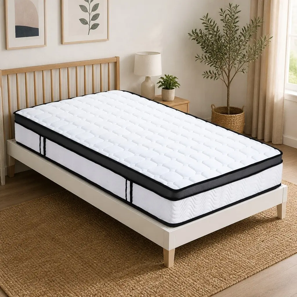 King Single Mattress 25cm Medium Firm Bonnell Spring Cool Gel Foam Support