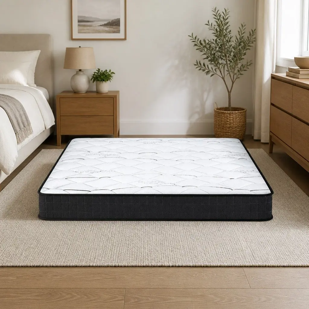 King Size Mattress 16cm Medium Firm Bonnell Spring Quilted Top