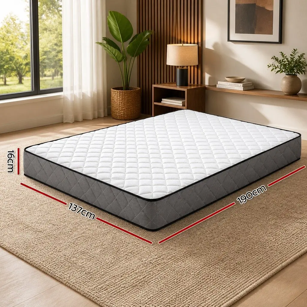 Double Mattress 190x137cm Bonnell Spring Firm Support Quilted Top