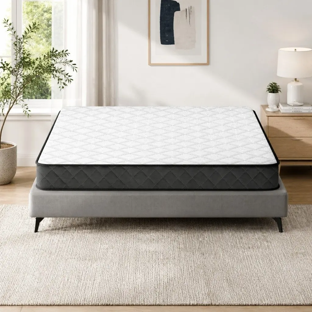 Queen Mattress 16cm Bonnell Spring Medium-Firm White Bed