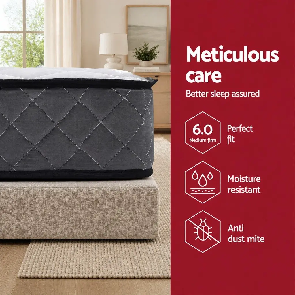 Queen Mattress 16cm Bonnell Spring Medium-Firm White Bed