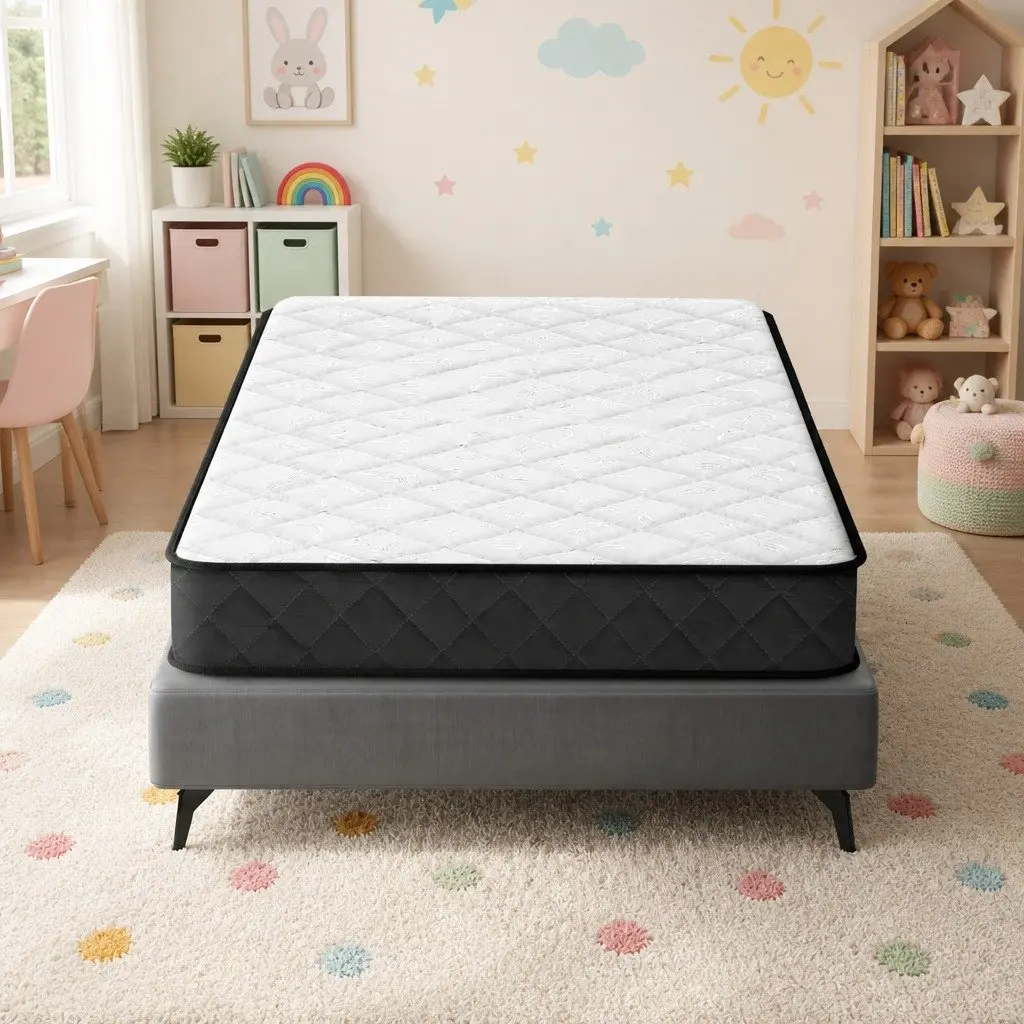 Single Mattress 16cm Bonnell Spring Medium Firm Support Breathable Hypoallergenic Dust Mite Resistant