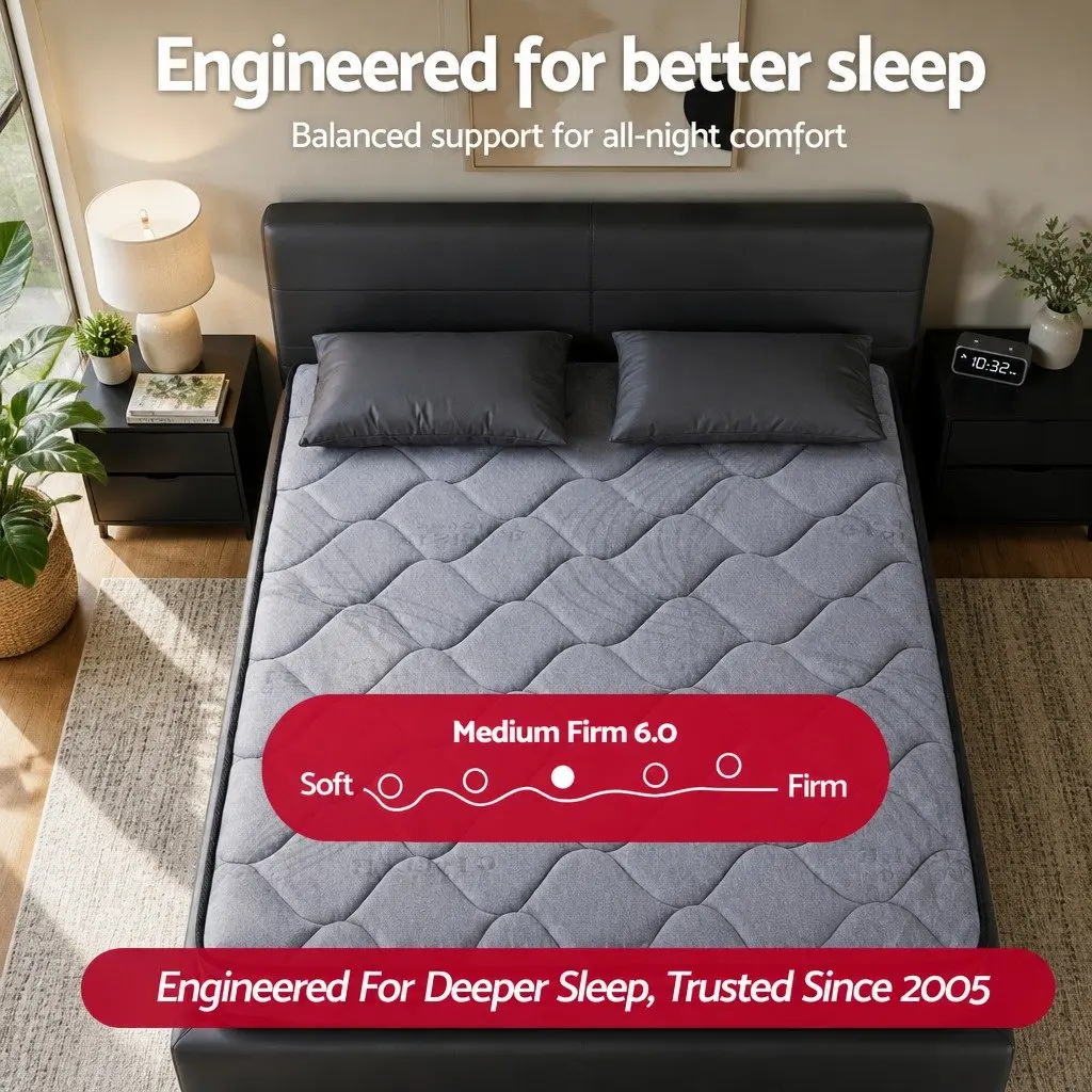 King Size Hybrid Mattress 34cm Euro Top Medium Firm Support Pocket Spring