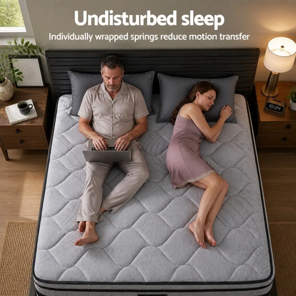 King Size Hybrid Mattress 34cm Euro Top Medium Firm Support Pocket Spring