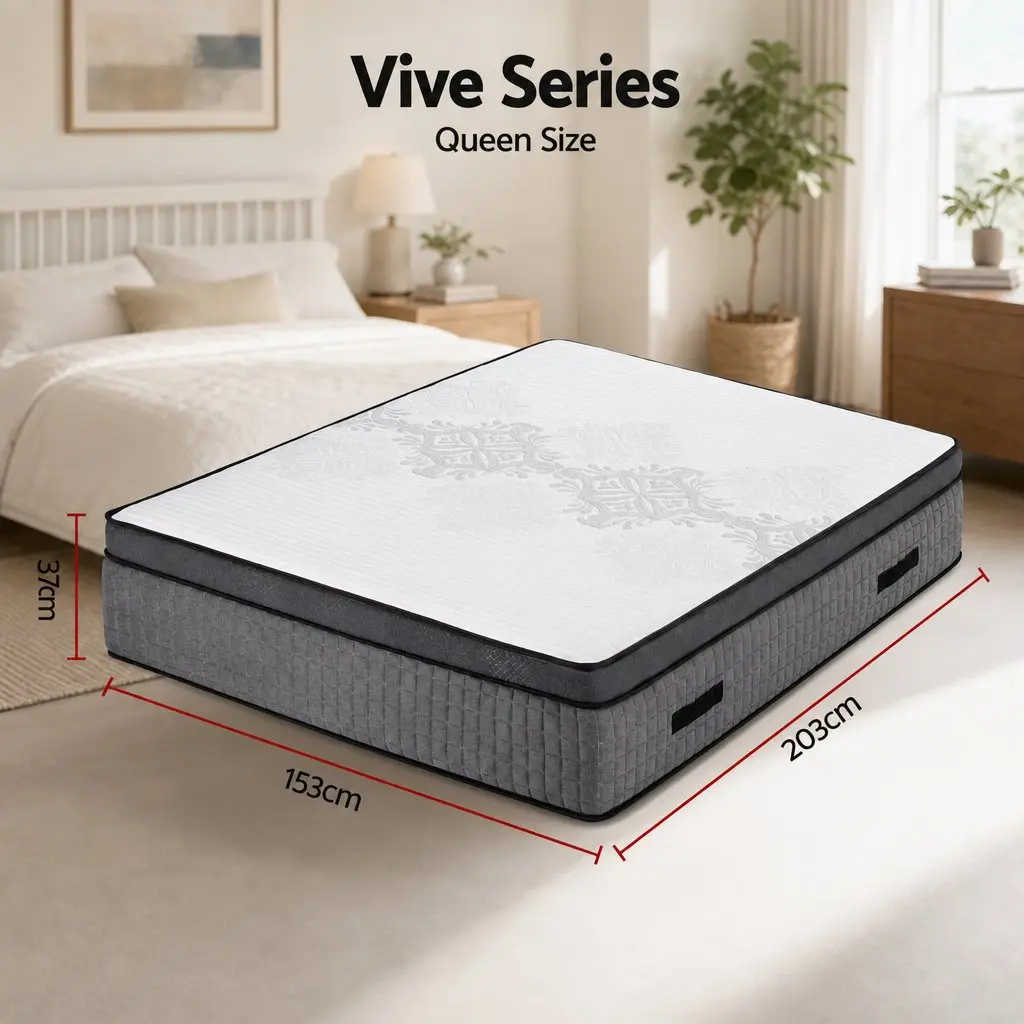 Queen Mattress 37cm 4-in-1 Adjustable Firmness Dual Zone Flippable Memory Foam