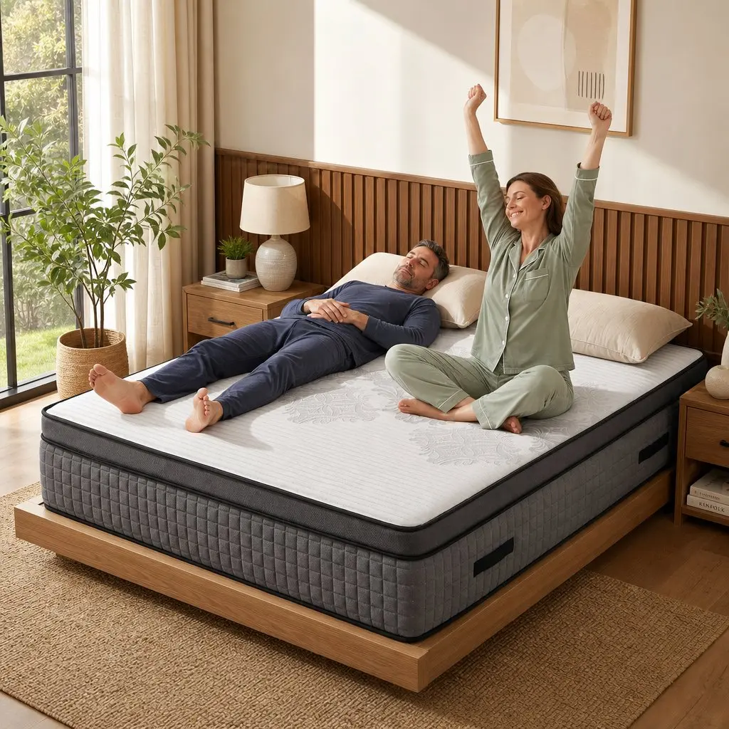 Queen Mattress 37cm 4-in-1 Adjustable Firmness Dual Zone Flippable Memory Foam