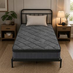 Single Mattress 25cm Pocket Spring Latex Euro Top Medium Firm Bed Hybrid Support