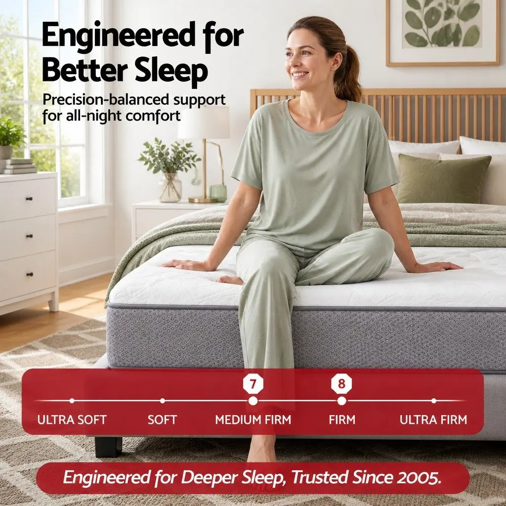 King Size Mattress 23cm Pocket Spring Reversible Foam Dual Firmness Medium Firm