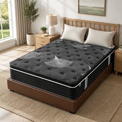 King Mattress 35cm Euro Top Medium Firm Pocket Spring Memory Foam Sleep Bed