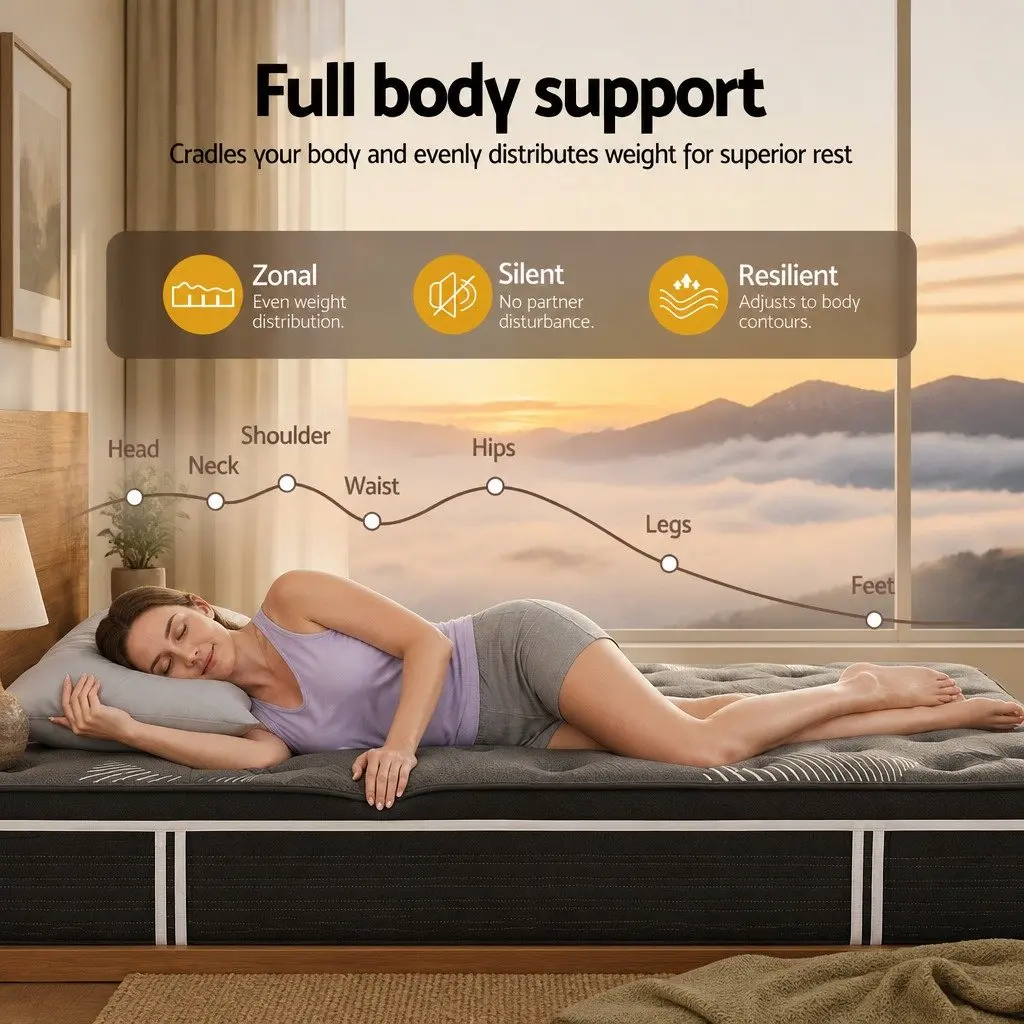 King Size Mattress 35cm Euro Top Medium Firm Pocket Spring Memory Foam