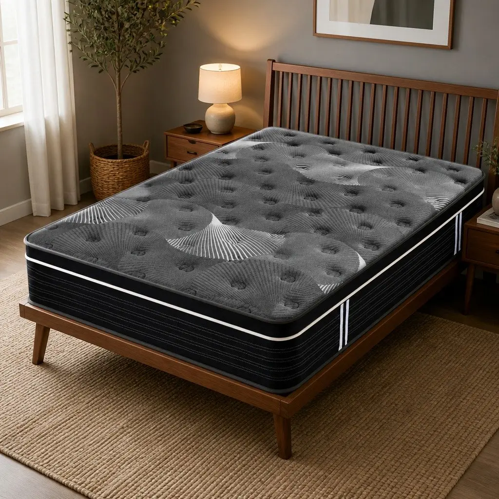 Queen Mattress 35cm Euro Top Medium Firm Pocket Spring Cooling Memory Foam