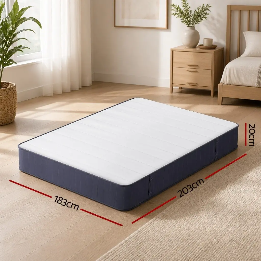 King Size Mattress 20cm Firm Support Pocket Spring Breathable Knitted Fabric