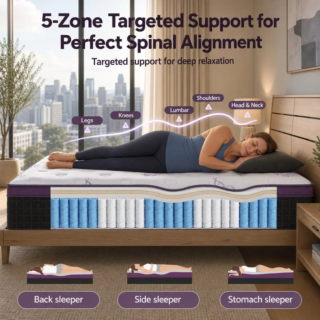 Double Mattress 35cm Firm Euro Top Pocket Spring Edge Support Breathable Comfort