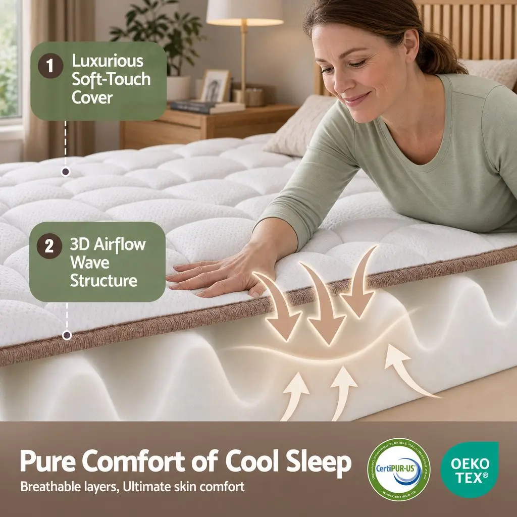Double Mattress 20cm Firm Pocket Spring Breathable Support