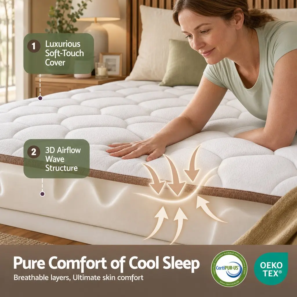 King Size Mattress 20cm Firm Pocket Spring Breathable Comfort Layers