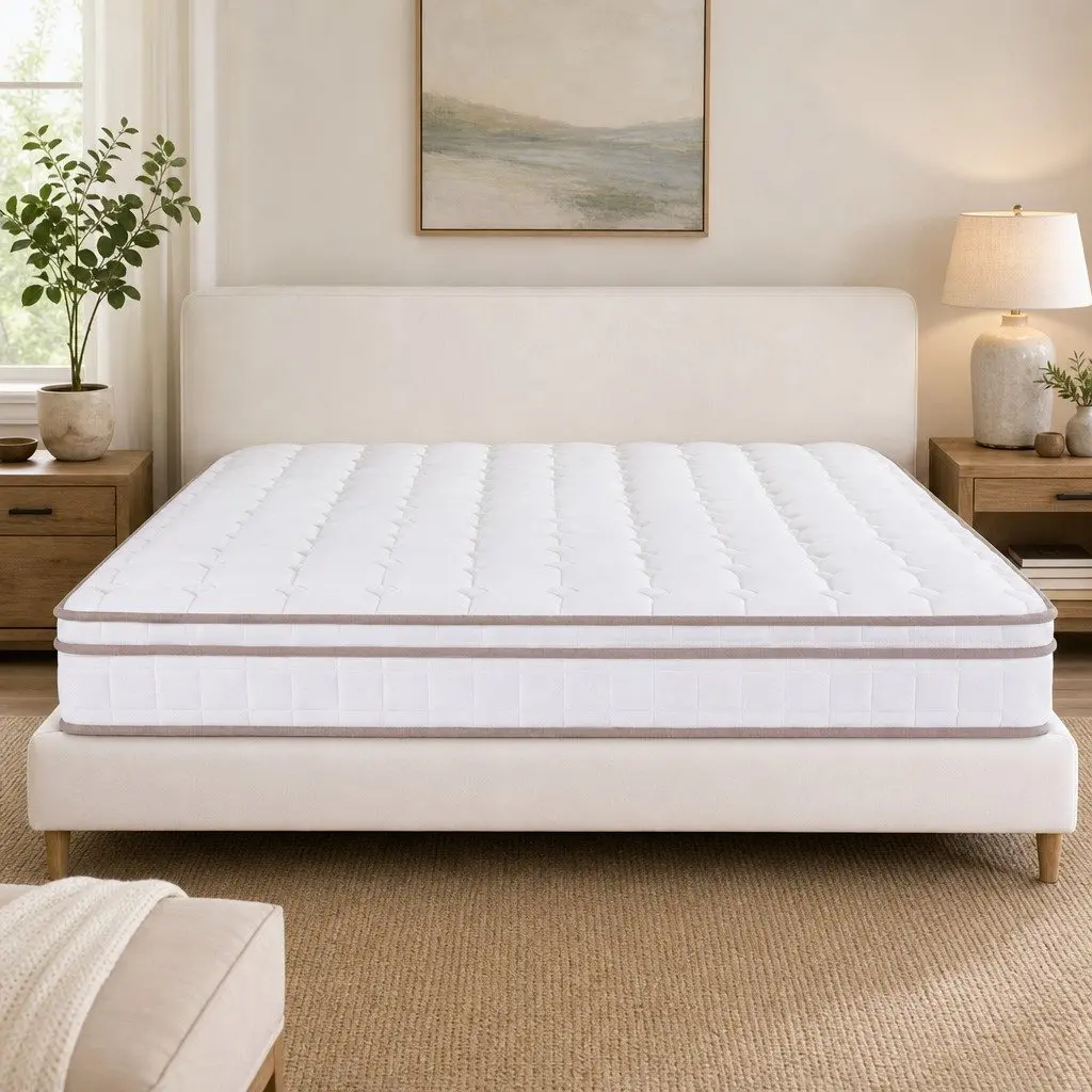 Queen Mattress 20cm Firm Pocket Spring Breathable Comfort Layers White