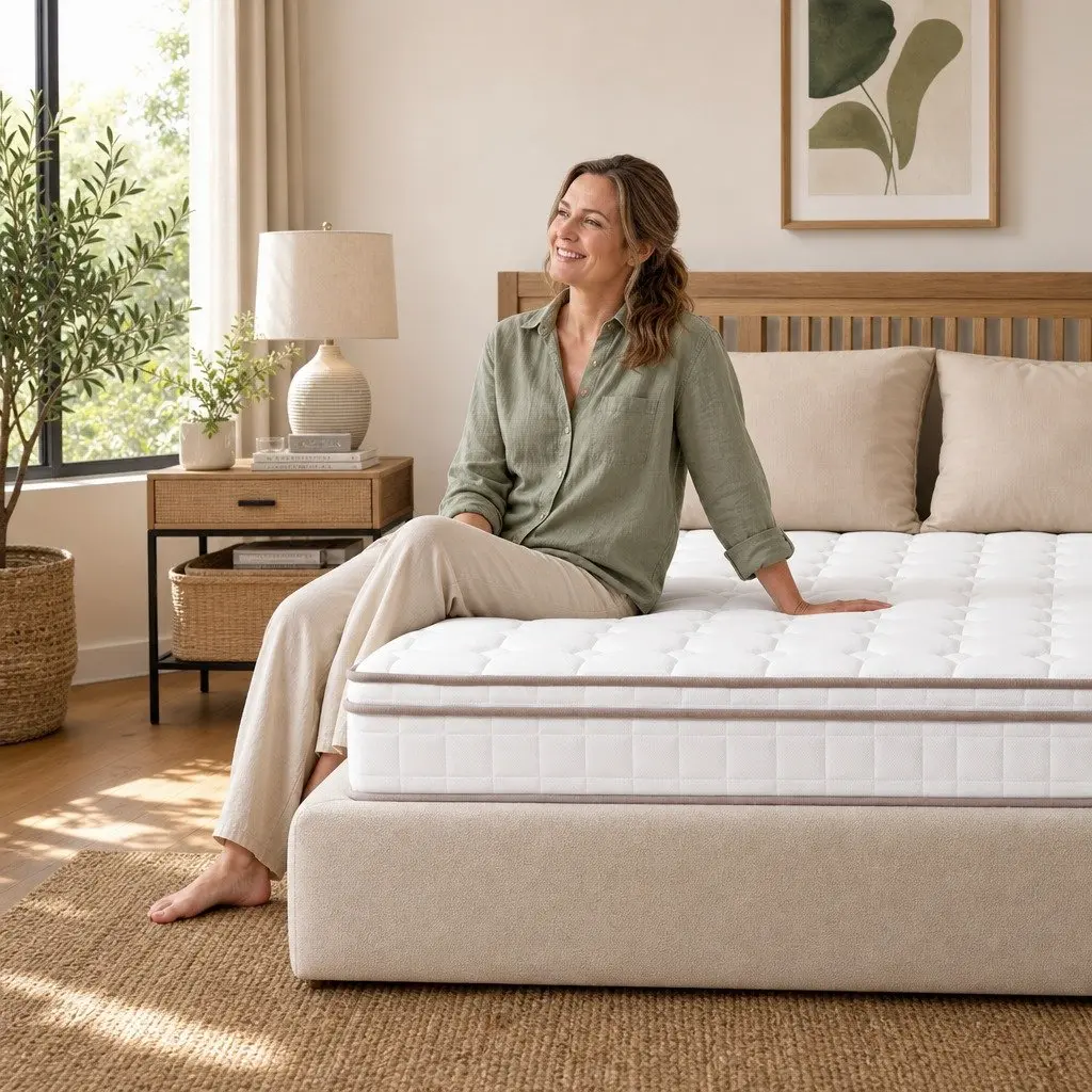 Queen Mattress 20cm Firm Pocket Spring Breathable Comfort Layers White
