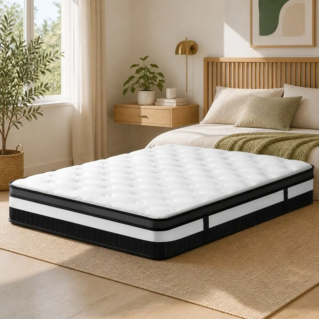 Double Mattress 30cm Medium-Firm Support Euro Top Pocket Spring White