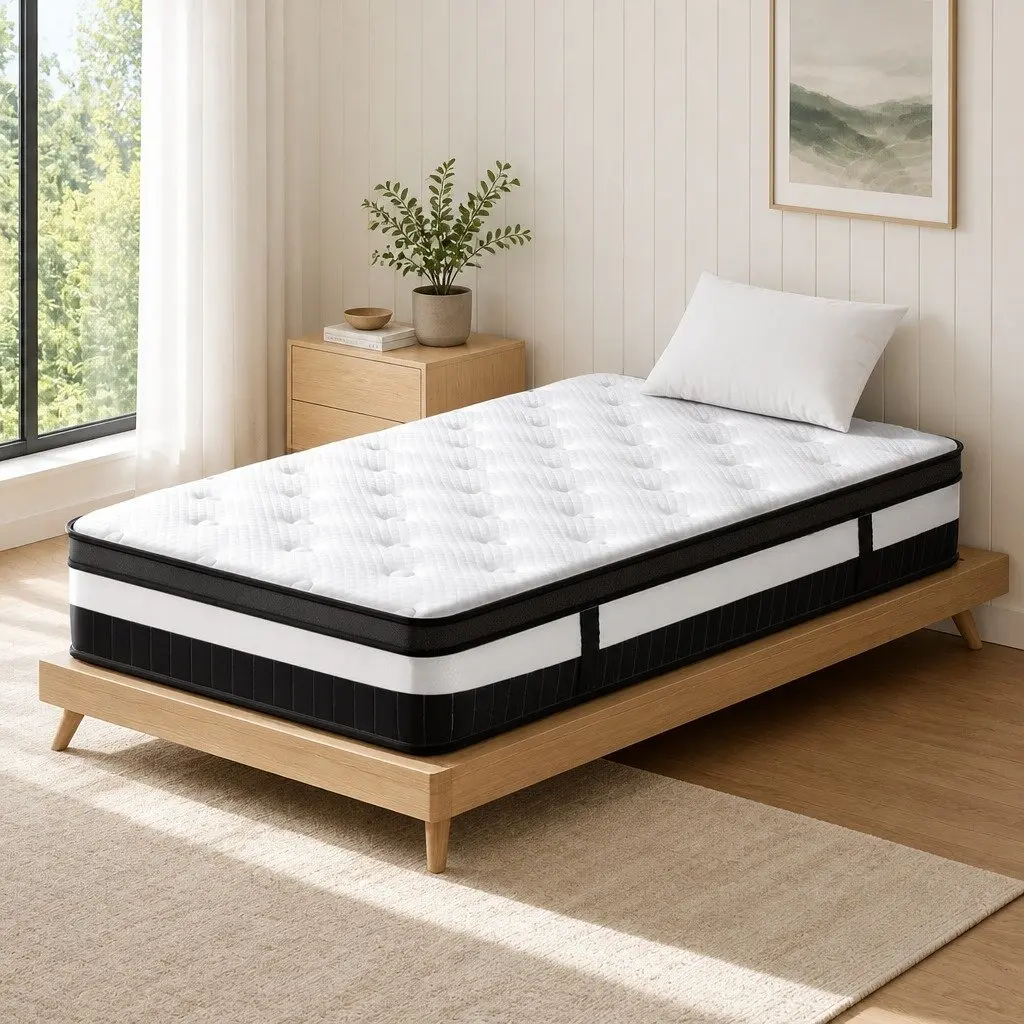 Single Mattress 30cm Medium-Firm Euro Top Pocket Spring Pressure Relief