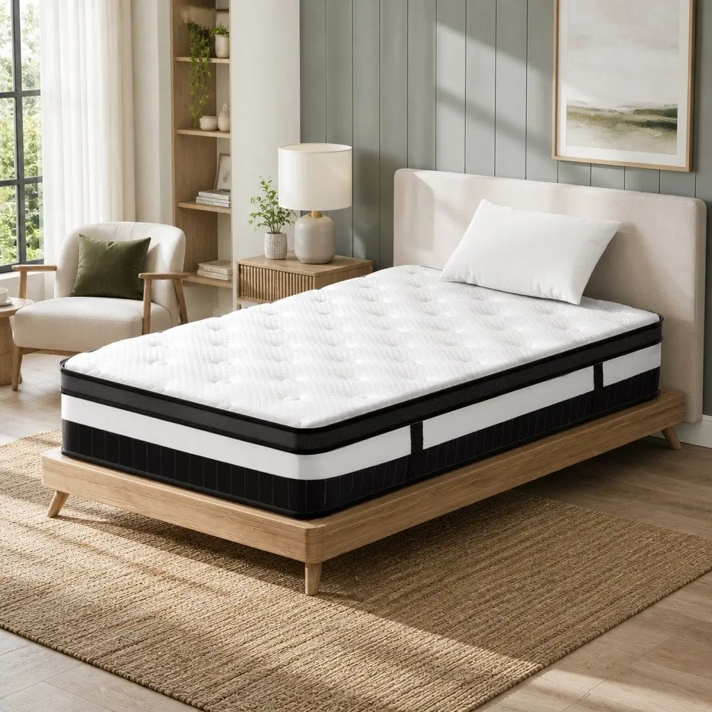 Single Mattress 30cm Medium-Firm Euro Top Pocket Spring Pressure Relief