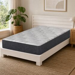 Single Mattress 30cm Pocket Spring Firm 5-Zone Support Breathable Fabric Grey